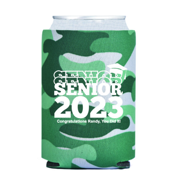 Foam Can Cooler CAMO FOREST GREEN