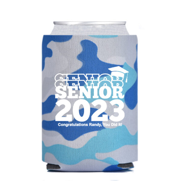 Foam Can Cooler CAMO SKY BLUE