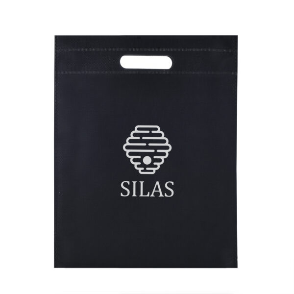 TB07 Medium Exhibition Die Cut Handle Tote Bags - BLACK