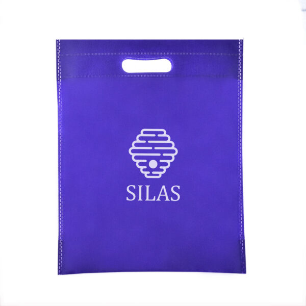 TB07 Medium Exhibition Die Cut Handle Tote Bags - PURPLE