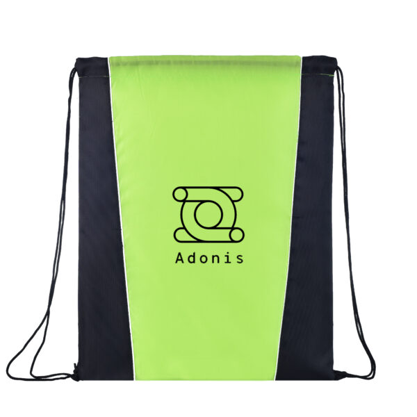 TB15 Two Tone Sided Drawstring Tote Bags - LIME GREEN