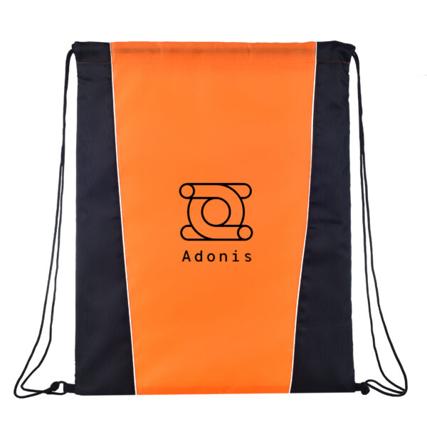 TB15 Two Tone Sided Drawstring Tote Bags - ORANGE