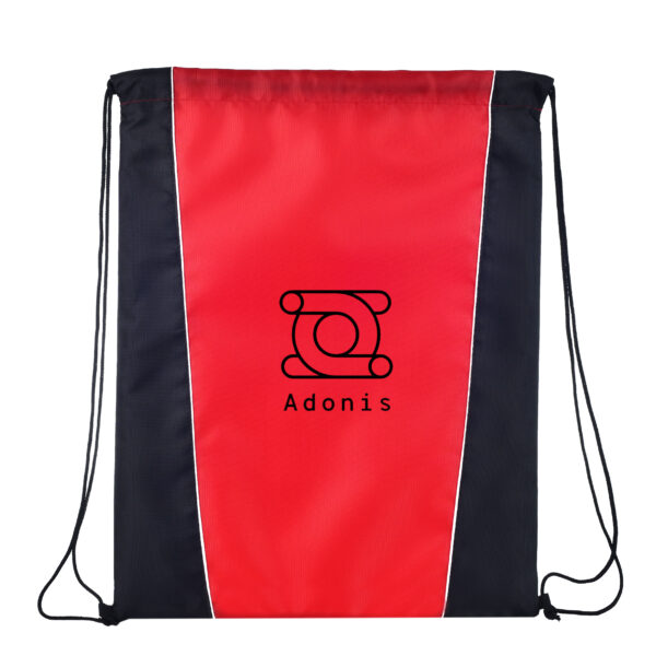 TB15 Two Tone Sided Drawstring Tote Bags - RED