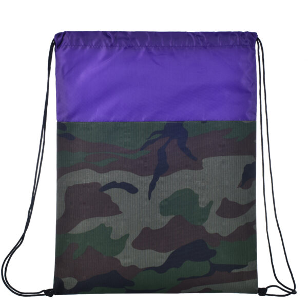 TB18 Colored Camo Drawstring Tote Bags - PURPLE